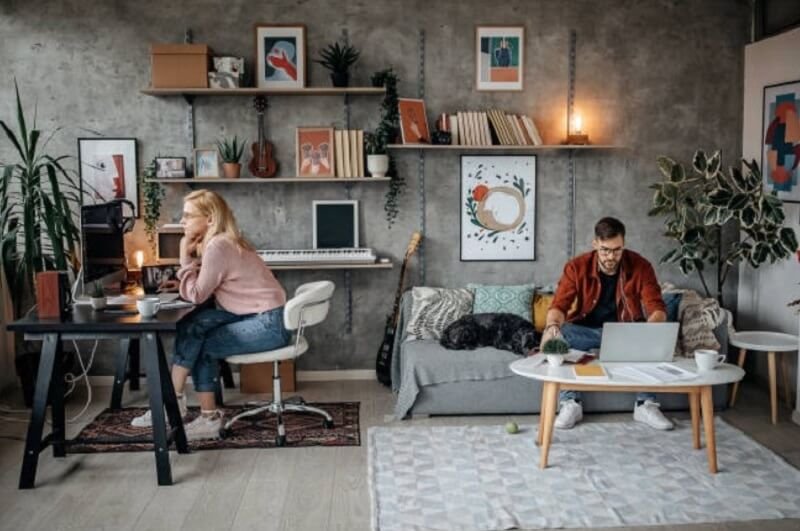 Couple working from home