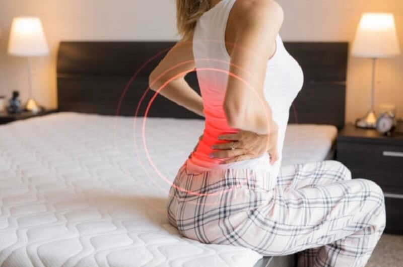 Woman suffering from back pain